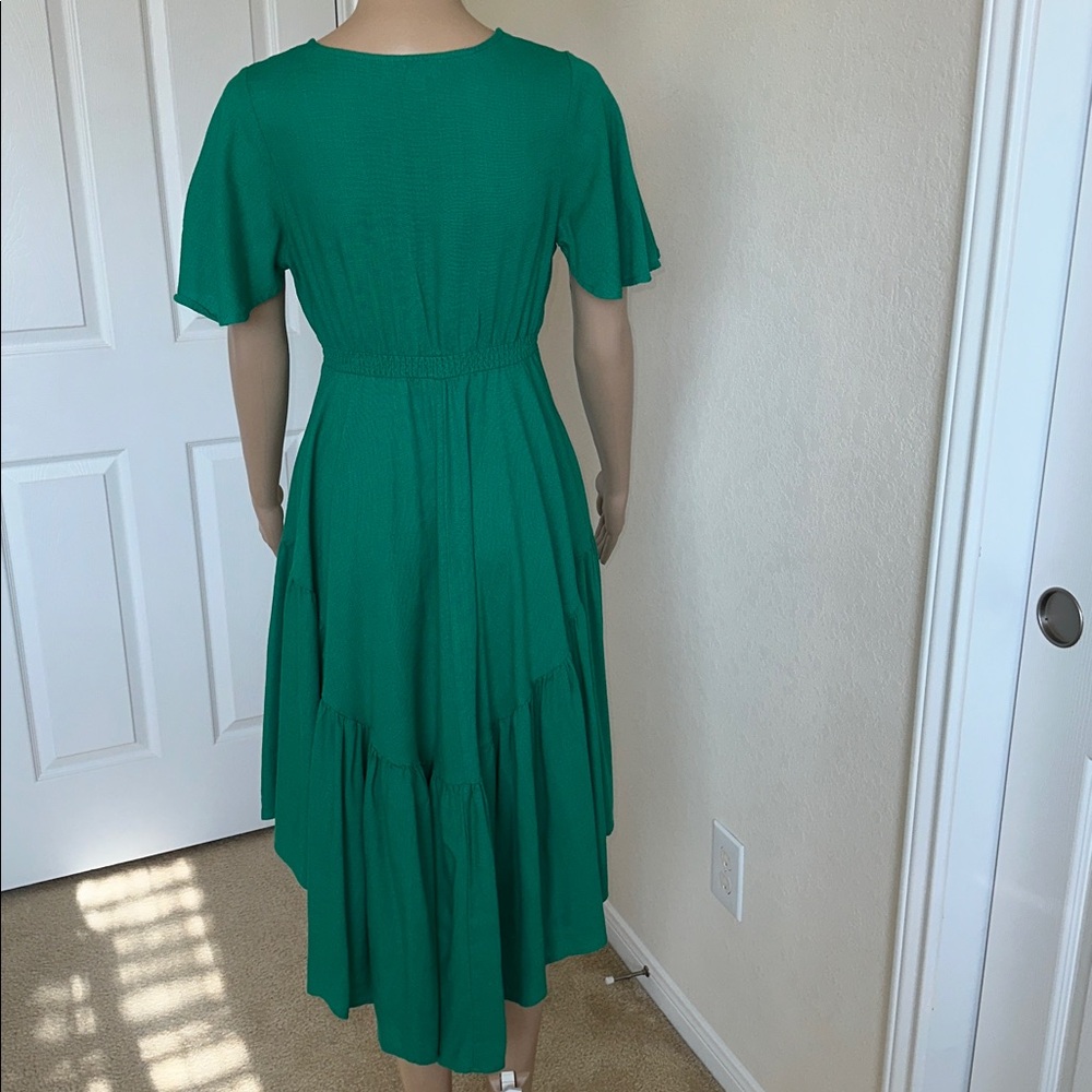 Iris Maxi Green High Low Dress with Button Detail Size 8. - Picture 3 of 16